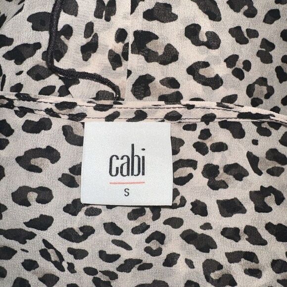 Cabi #3612 Leopard Flutter Ruffle Tank Top Blouse Womens Sz S Sheer Animal Print - Picture 7 of 7